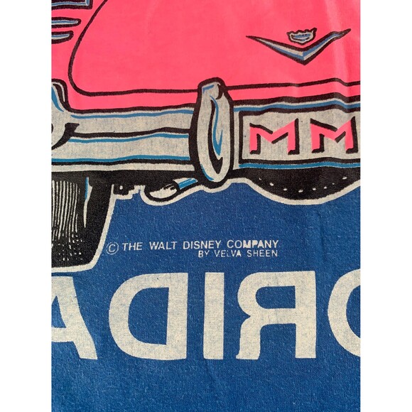 Vintage 80s Disney Mickey and Minnie Mouse Florida tee Size L by Velva Sheen - Picture 3 of 5